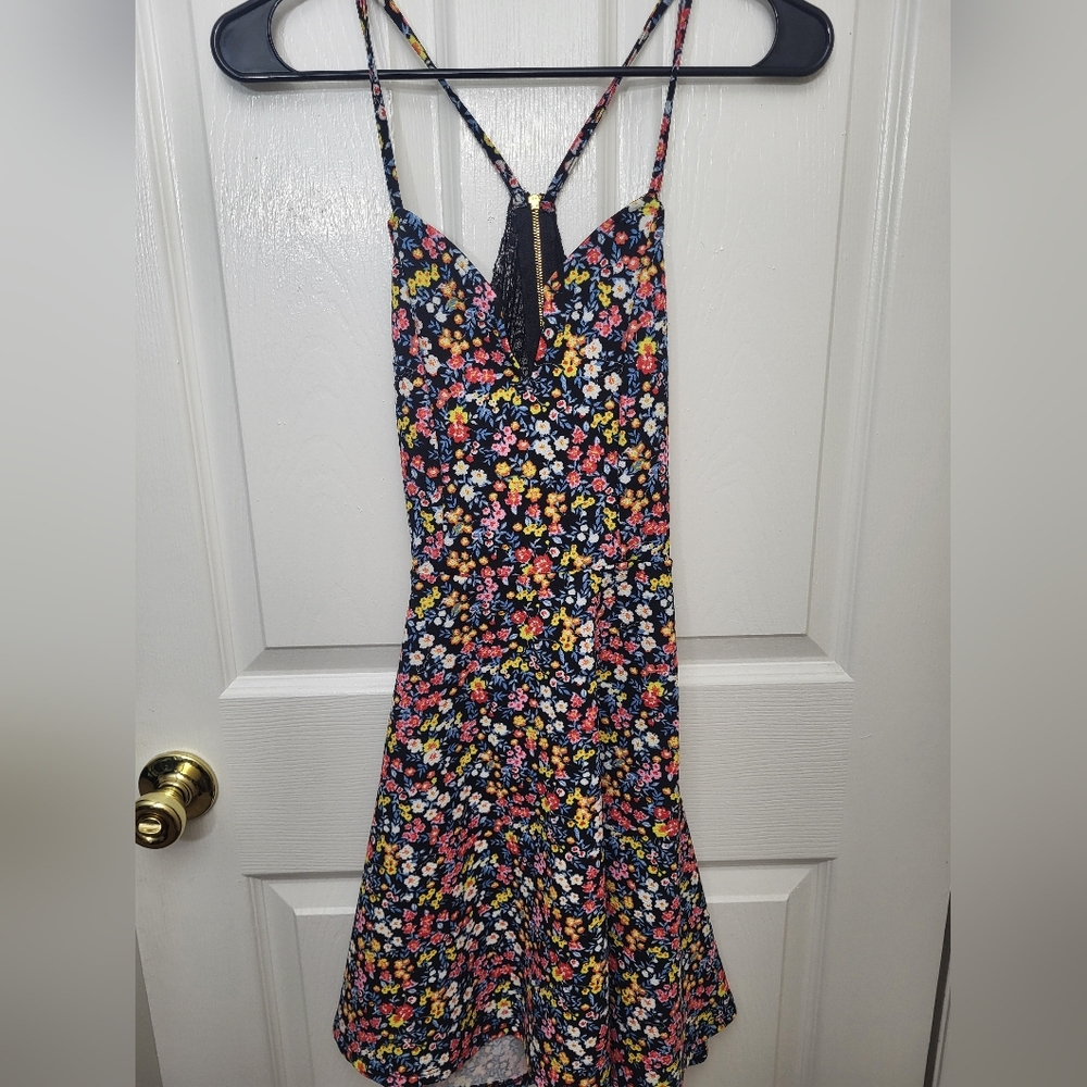 Floral lace back dress